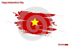 Grunge Brush Stroke Vecctor Design Vietnam National Flag Flag of Vietnam