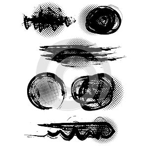 Grunge brushes , vector illustrated