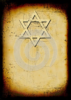 Grunge burned jewish background