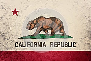 Grunge California state flag. California flag background grunge