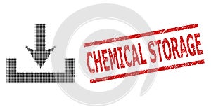 Grunge Chemical Storage Seal Stamp and Halftone Dotted Downloads