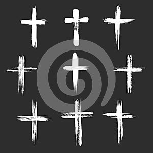 Grunge christian cross icons