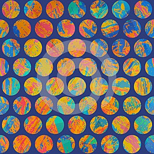 Grunge circle seamless pattern