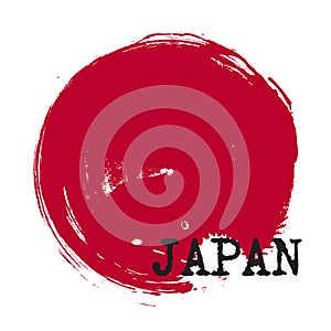 Grunge circle style of Japan flag . Vector