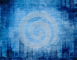 Grunge city blue