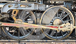 Grunge Classic Transport Steam Train Wheels, Vintage Style