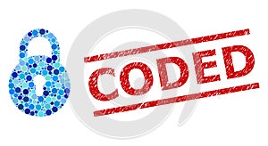 Grunge Coded Seal and Locker Composition of Rounded Dots