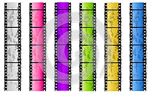 Grunge Colored Film Strip Borders