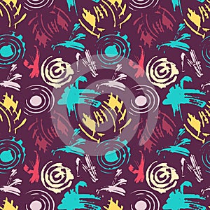 Grunge colored graffiti seamless pattern