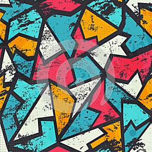 Grunge colored graffiti seamless pattern