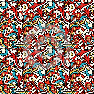 Grunge colored graffiti seamless pattern illustration