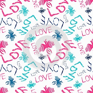 Grunge colored graffiti seamless pattern illustration