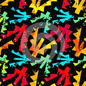 Grunge colored graffiti seamless pattern vector illustration