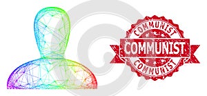 Grunge Communist Stamp Seal and LGBT Colored Network Spawn Persona