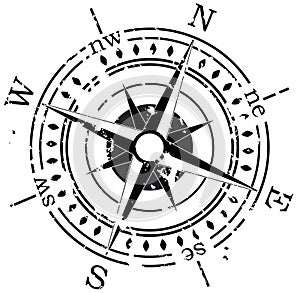 Grunge compass photo