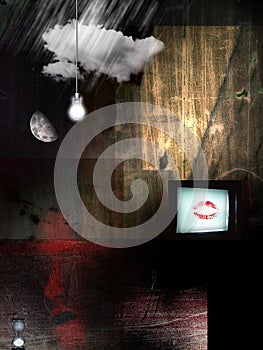 Grunge Composition. 3D Rendering