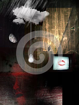 Grunge Composition. 3D Rendering