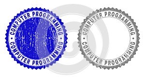 Grunge COMPUTER PROGRAMMING Scratched Stamp Seals