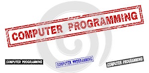 Grunge COMPUTER PROGRAMMING Textured Rectangle Stamps