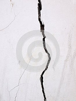 Grunge concrete cement wall with crack in building