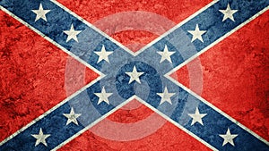 Grunge Confederate flag. Confederation flag with grunge texture. photo