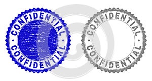 Grunge CONFIDENTIAL Textured Stamp Seals