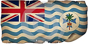 Coral Sea Islands Flag On Old Paper