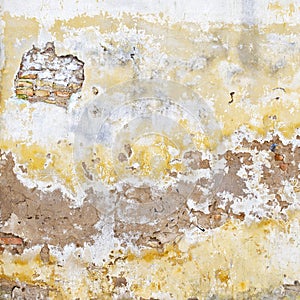 Grunge cracked brick stucco wall background