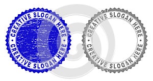Grunge CREATIVE SLOGAN HERE Scratched Stamp Seals