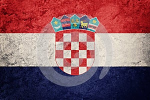 Grunge Croatia flag. Croatian flag with grunge texture.