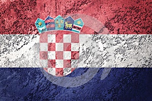 Grunge Croatia flag. Croatian flag with grunge texture.