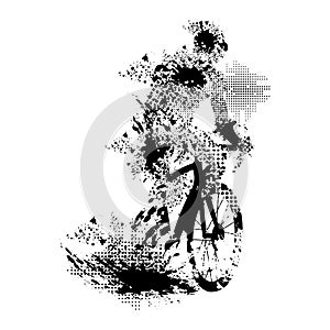 grunge cycling vector and png transparency