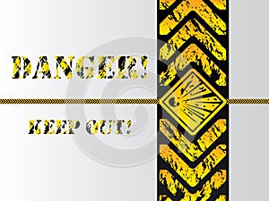 Grunge danger background sign