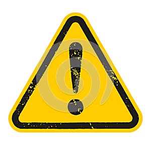 Grunge Danger sign isolated on white background. Vector illustration photo