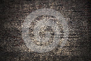 Grunge dark brick background.