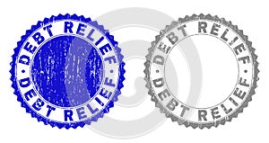 Grunge DEBT RELIEF Textured Stamp Seals