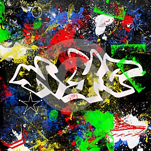 Grunge design new york city graffiti style multicolor paitn brush effect urban street artist background