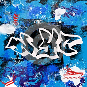 Grunge design new york city graffiti style multicolor paitn brush effect urban street artist background