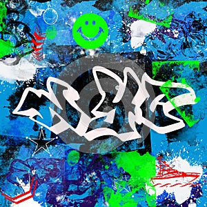 Grunge design new york city graffiti style multicolor paitn brush effect urban street artist background