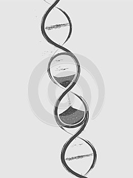 Grunge dna and hourglass illustration