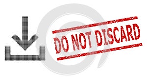 Grunge Do Not Discard Stamp and Halftone Dotted Inbox