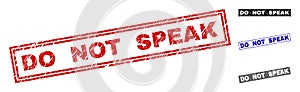 Grunge DO NOT SPEAK Textured Rectangle Stamps