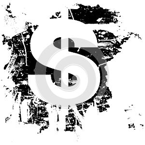 Grunge dollar sign currency symbol