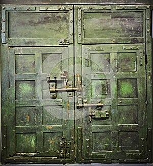 Grunge door to old prison cell cachot