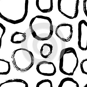 Grunge Dry Brush Frames Vector Seamless Pattern.