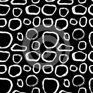 Grunge Dry Brush Frames Vector Seamless Pattern.