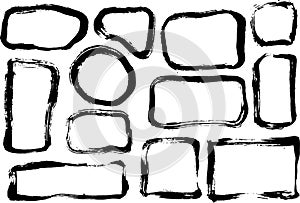 Grunge Dry Brush Frames Vector Set