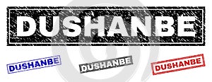 Grunge DUSHANBE Scratched Rectangle Watermarks