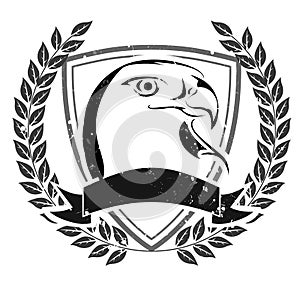 Grunge eagle head emblem