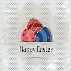 Grunge Easter greeting template